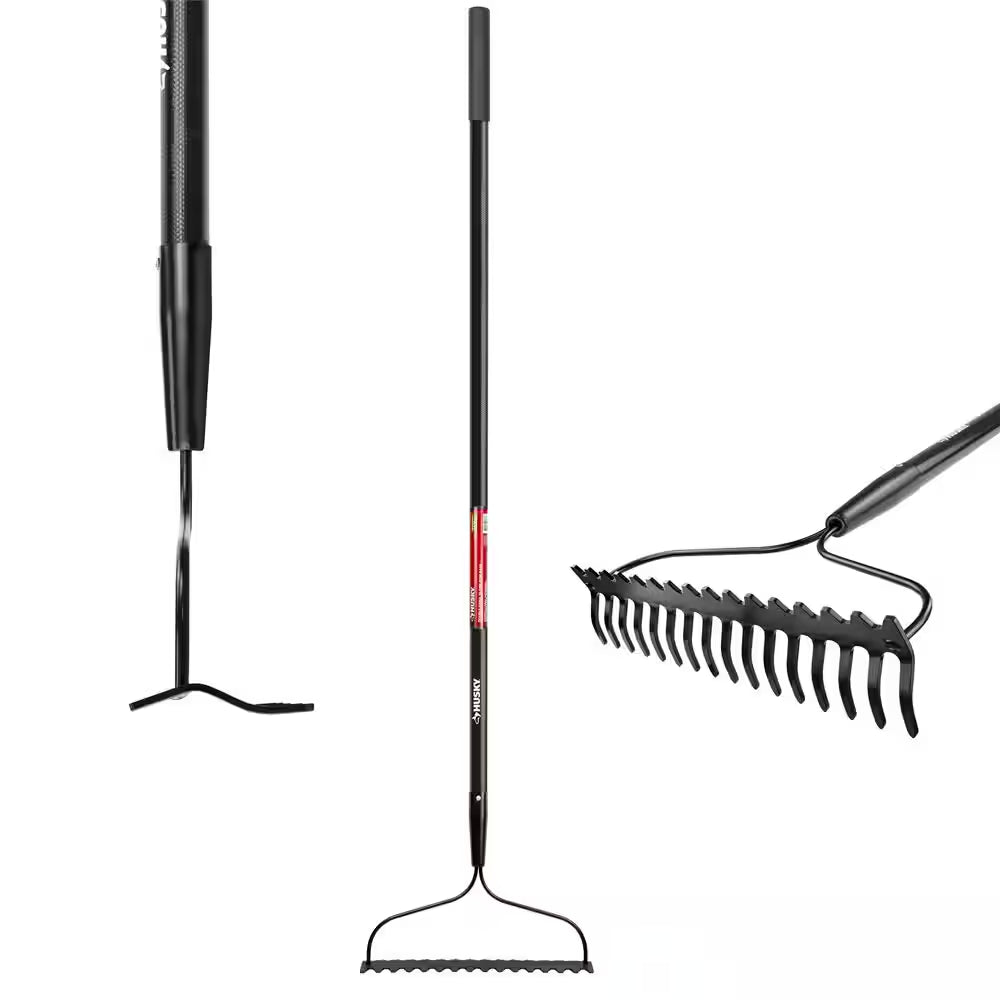 57 In. Fiberglass Handle 16-Tines Bow Rake