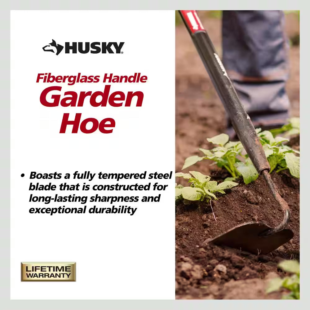 51 In. L Fiberglass Handle 6.25 In. Garden Hoe with Grip