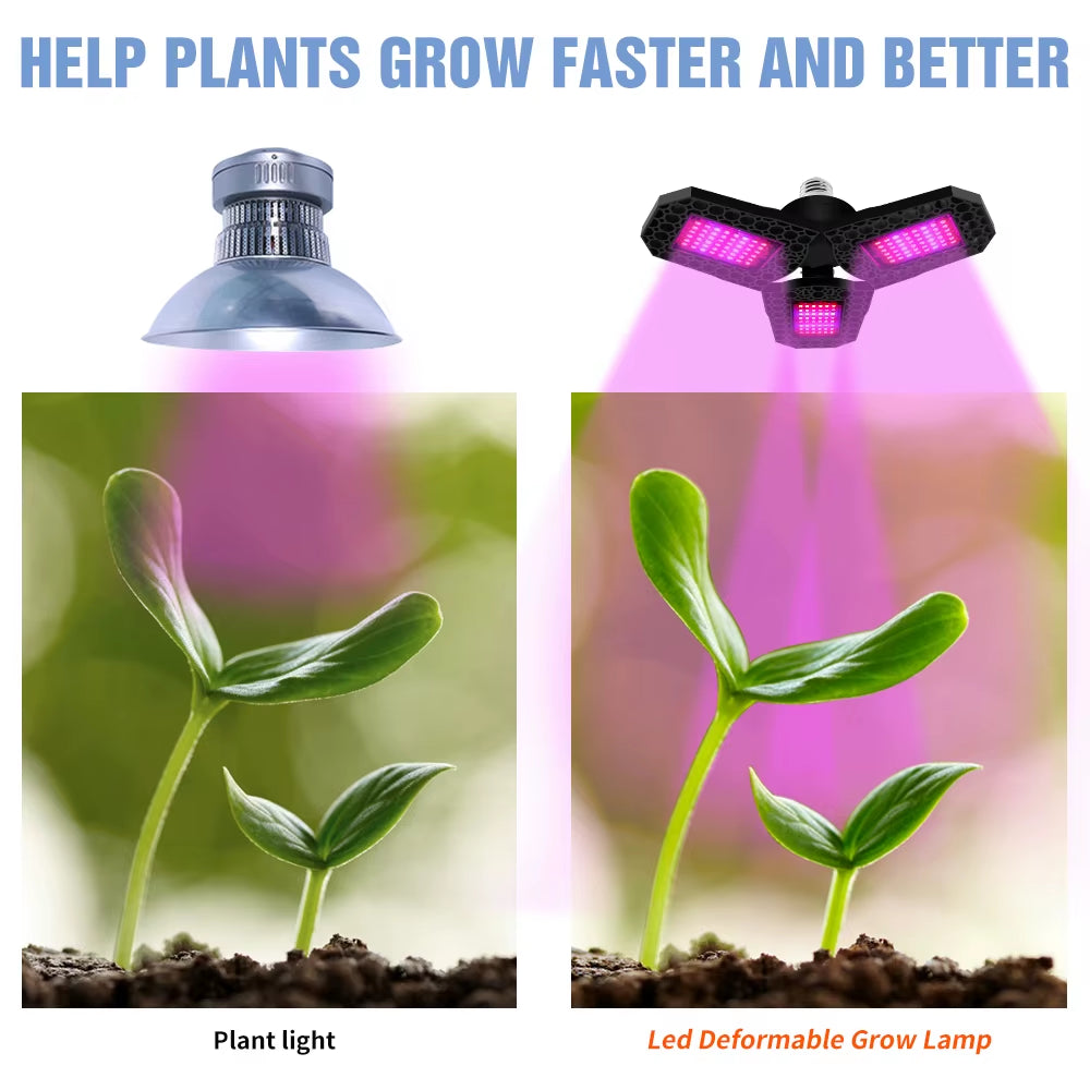 E27 LED Plant Grow Lights Full Spectrum Phytolamp Flower Seeds Hydroponics Growth Lamp Foldable for Indoor Cultivation Growbox