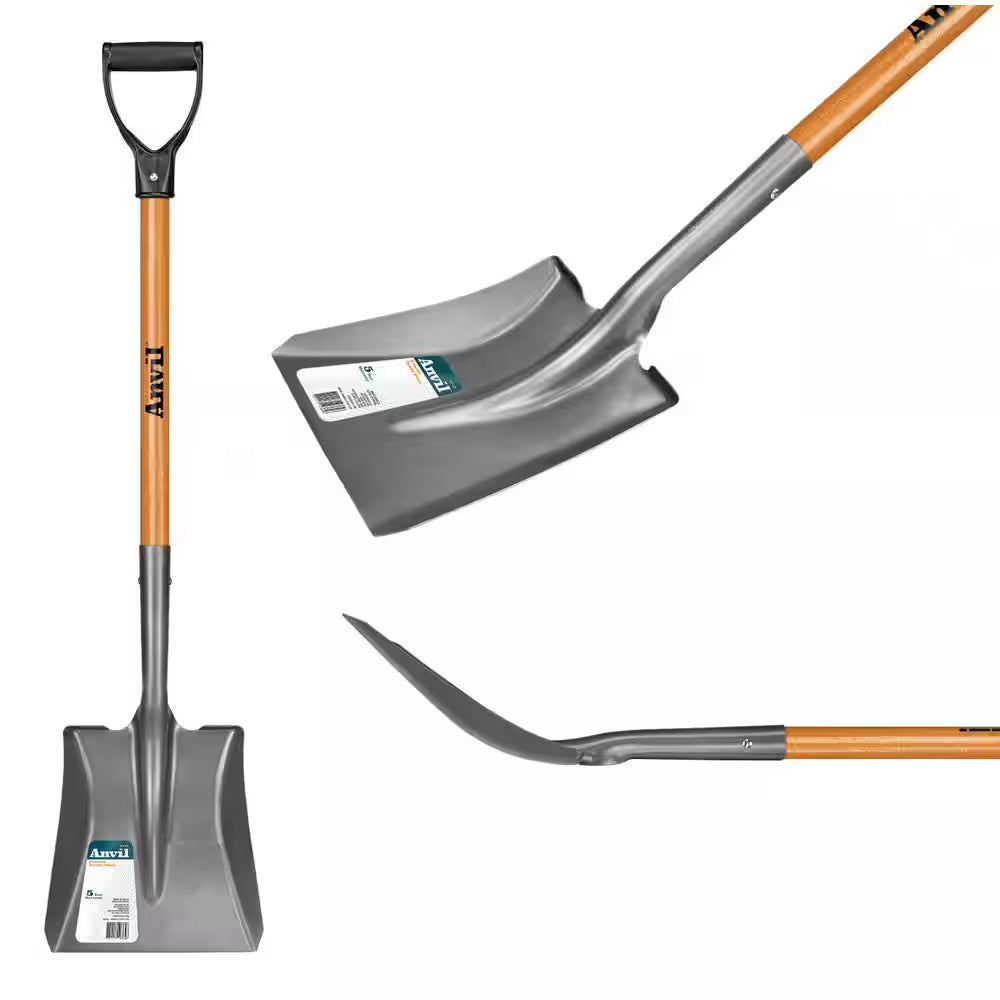 28 In. D-Grip Short Wood Handle Carbon Steel Transfer Shovel