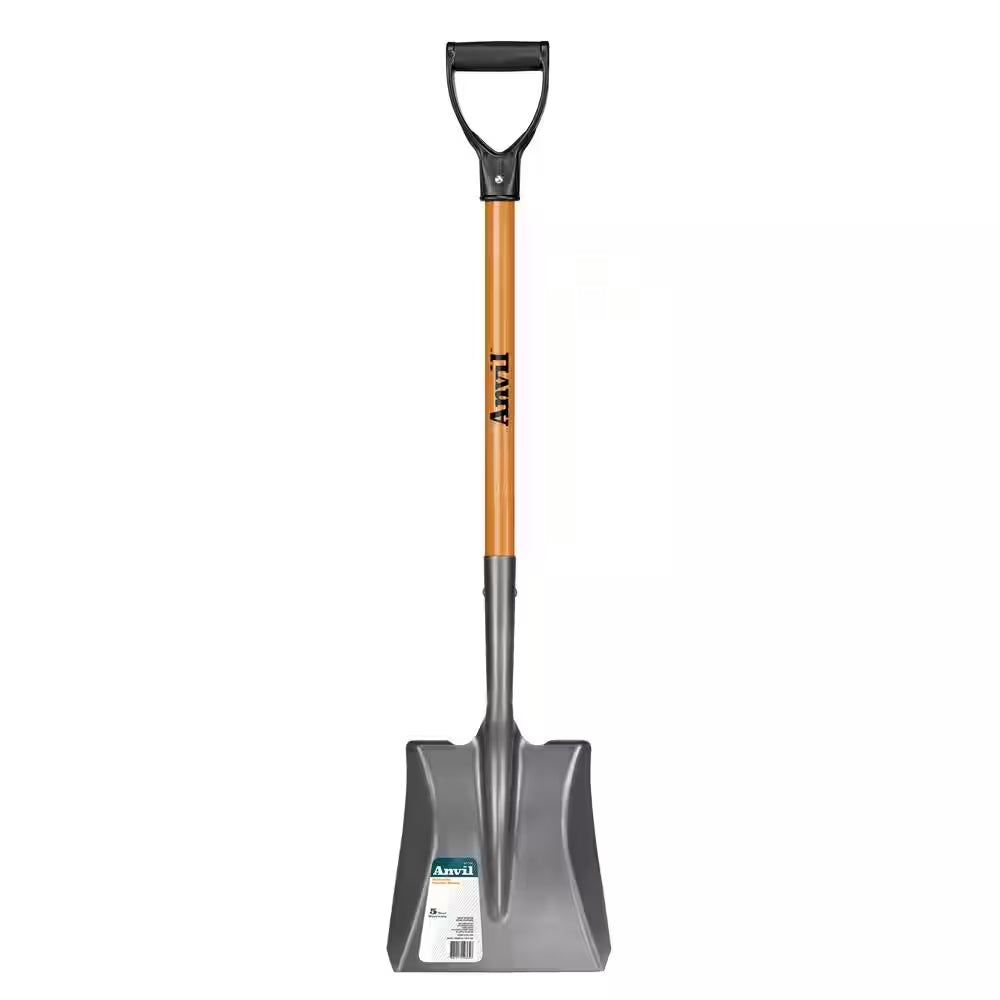 28 In. D-Grip Short Wood Handle Carbon Steel Transfer Shovel