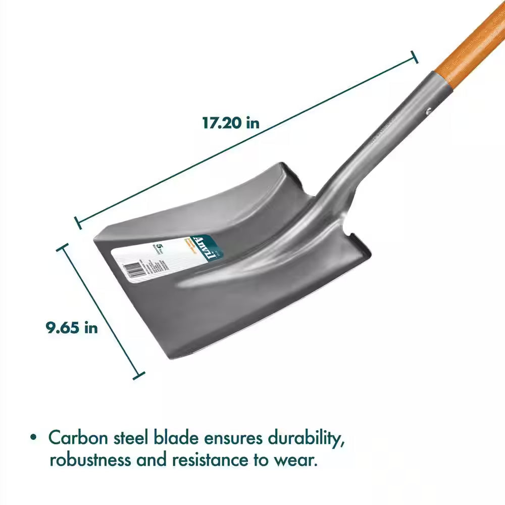 28 In. D-Grip Short Wood Handle Carbon Steel Transfer Shovel