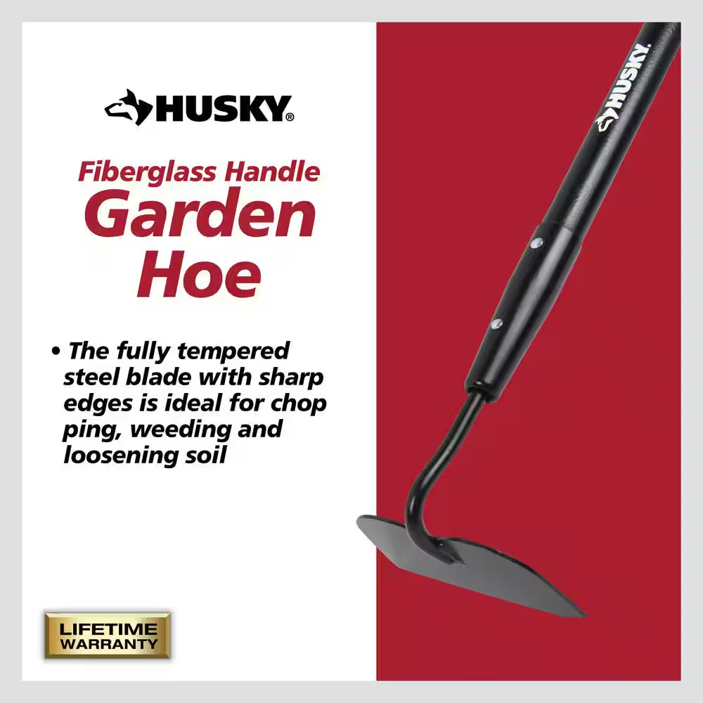 51 In. L Fiberglass Handle 6.25 In. Garden Hoe with Grip