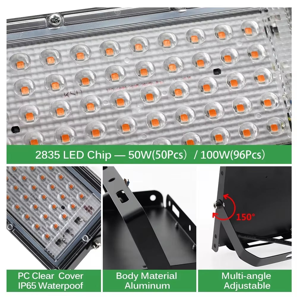 Led Grow Light Full Spectrum Phyto Lamp for Plant Light 300W Hydroponics Growing System Greenhouse Flower Seeds Grow Lighting