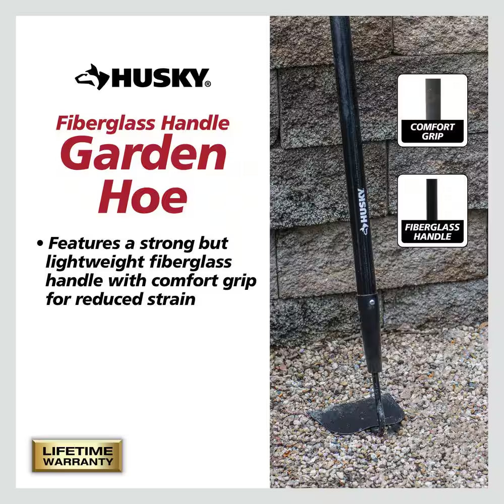 51 In. L Fiberglass Handle 6.25 In. Garden Hoe with Grip