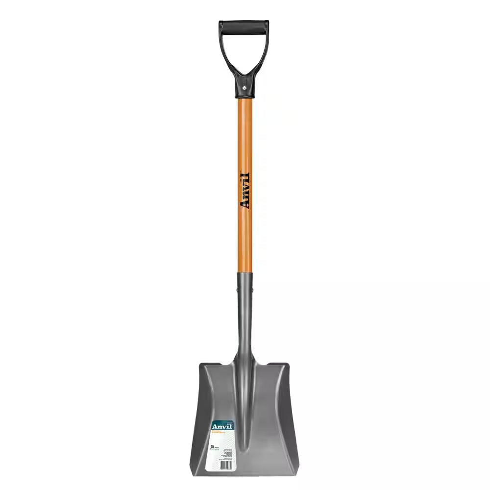 28 In. D-Grip Short Wood Handle Carbon Steel Transfer Shovel